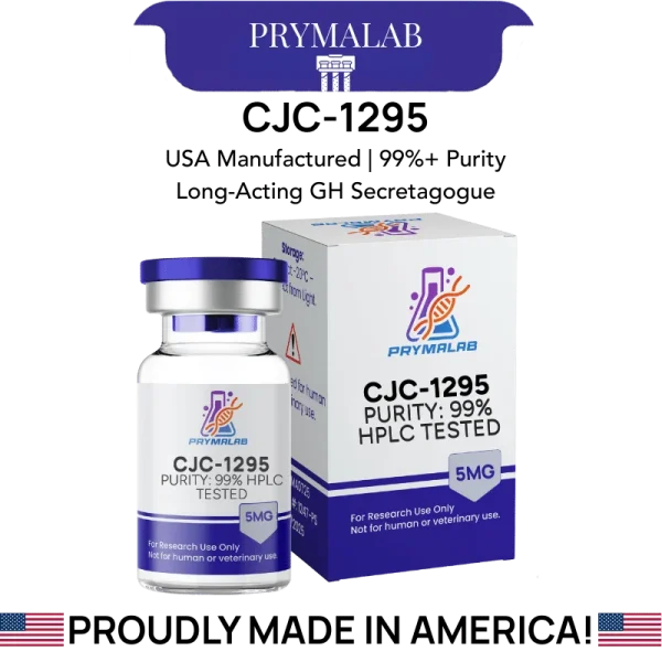 Buy CJC-1295 (NO DAC) 5MG peptide vial from PrymaLab - GHRH analog for muscle growth research