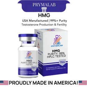 Buy HMG peptide 75IU for fertility and testosterone research - lyophilized powder vial