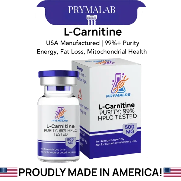 L-carnitine 500mg vial, quaternary ammonium metabolite for laboratory research use