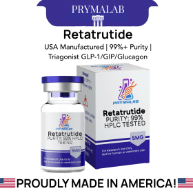 Buy Retatrutide 5mg peptide vial - Triple G GLP-1/GIP/Glucagon agonist research grade by PrymaLab