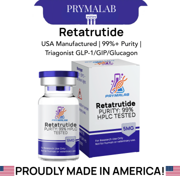 Buy Retatrutide 5mg peptide vial - Triple G GLP-1/GIP/Glucagon agonist research grade by PrymaLab