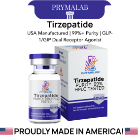 Buy Tirzepatide 60mg peptide vial - Dual GIP/GLP-1 agonist research grade by PrymaLab