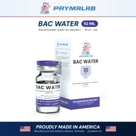 BAC Water 10 mL bacteriostatic water vial with carton – PrymaLab, made and tested in the USA