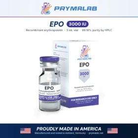 EPO 3000 iu lyophilized research peptide vial with carton – PrymaLab, made and tested in the USA