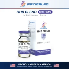 HHB Blend 150 mg/mL 10 mL vial research blend with carton – PrymaLab, made and tested in the USA