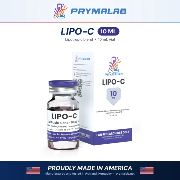LIPO-C 10 mL 10 mL vial research blend with carton – PrymaLab, made and tested in the USA