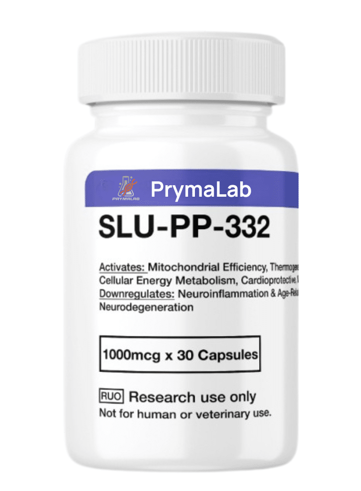 Bottle of SLU‑PP‑332 1000mg capsules, 30 count research compound supplement