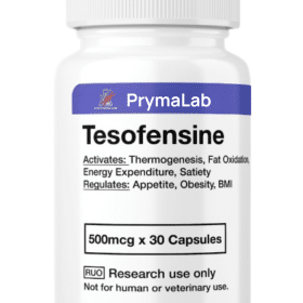 Bottle of Tesofensine 500mcg capsules, 30 count weight management research supplement