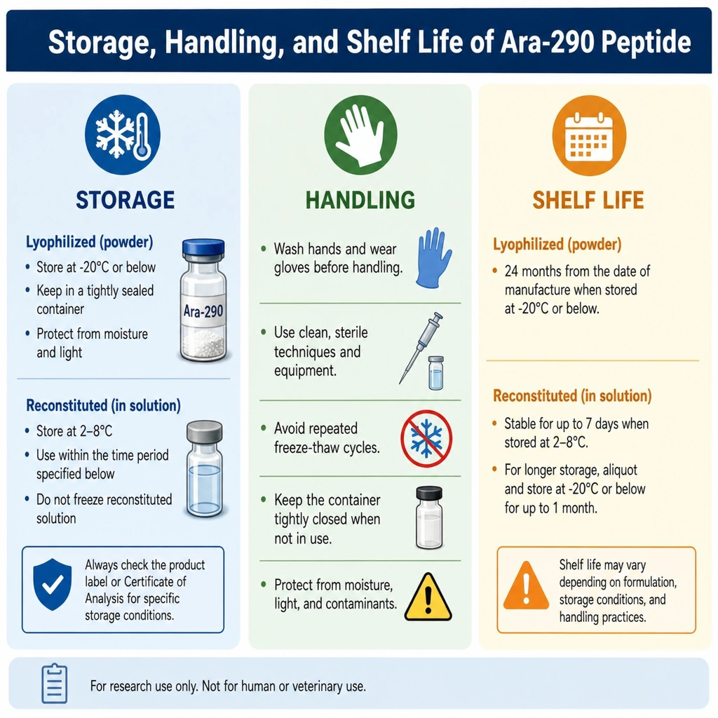 How to store and handle ARA-290 properly.