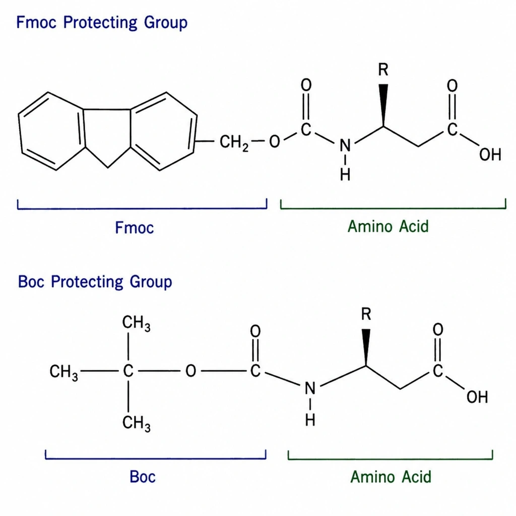 Diagram showing Fmoc protecting group.