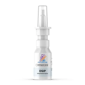 DSIP nasal spray 10mg bottle, front label, on a white background