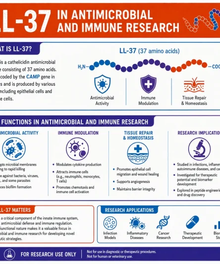What is LL-37 research peptide and its implications on antimicrobial research.