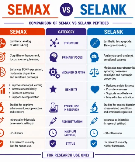 Infographic: Semax vs Selank peptides