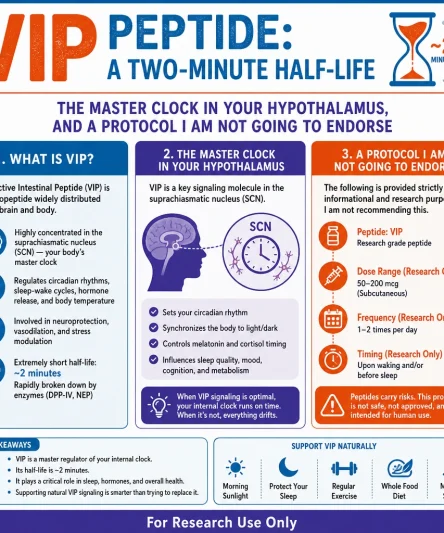Infographic: VIP Peptide: A Two-Minute Half-Life, the Master Clock in Your Hypothalamus, and a Protocol I Am Not Going to Endorse
