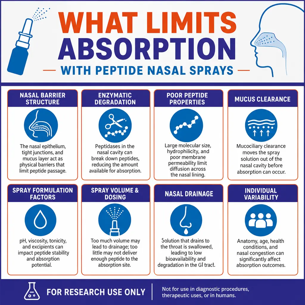 What actually limits peptide nasal spray absorption?